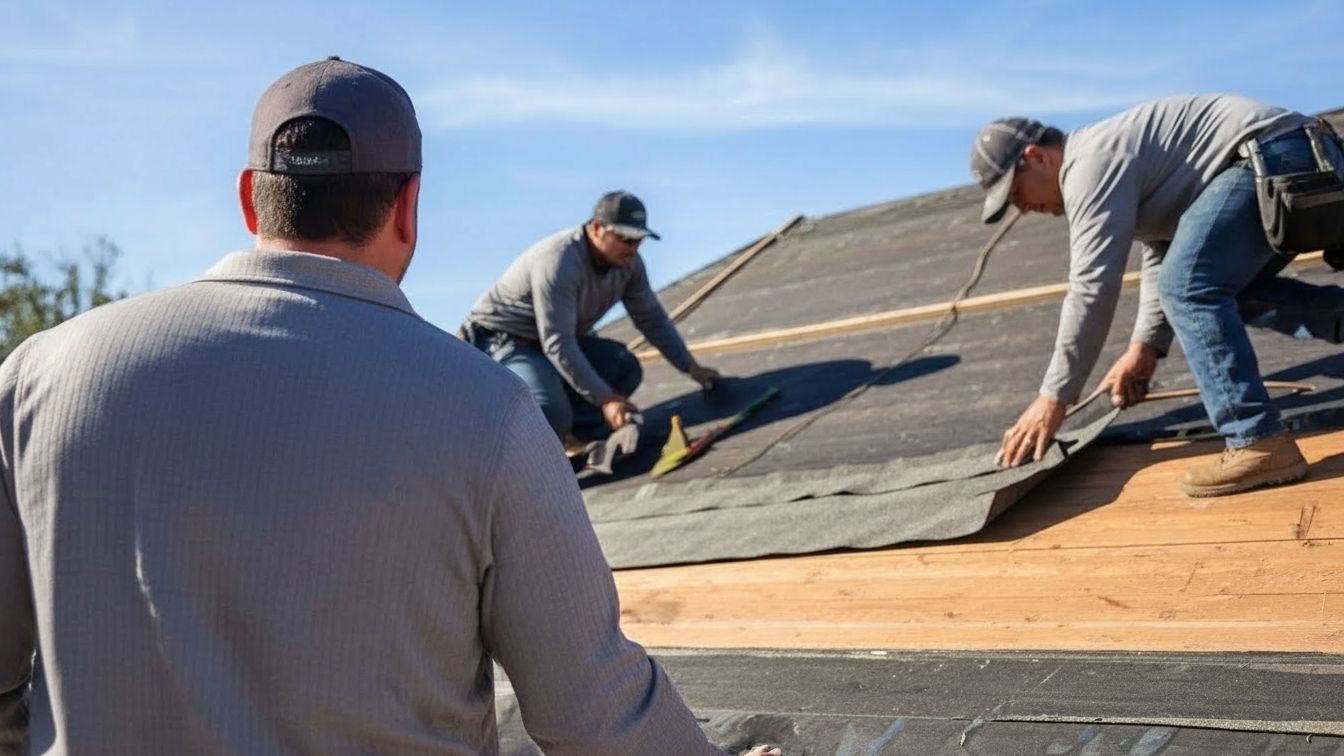 Contractor team working on flooring installation in Lakeland