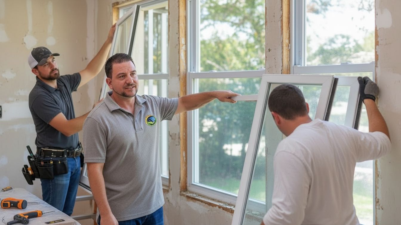 Expert contractor team installing windows in Lakeland